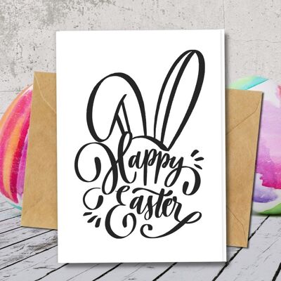 Handmade Eco Friendly | Plantable Seed or Organic Material Paper Easter Cards Bunny Ears Pack of 5
