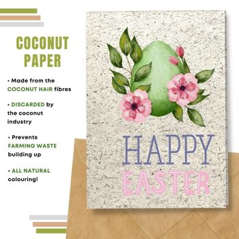 Fait à la main respectueux de l'environnement | Lot de 5 cartes de Pâques en papier pour graines ou matières organiques à planter Pâques fleuri 11