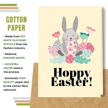 Fait à la main respectueux de l'environnement | Lot de 5 cartes de Pâques en papier pour graines à planter ou matériau organique Hoppy Easter 4