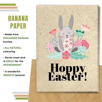 Fait à la main respectueux de l'environnement | Lot de 5 cartes de Pâques en papier pour graines à planter ou matériau organique Hoppy Easter 7