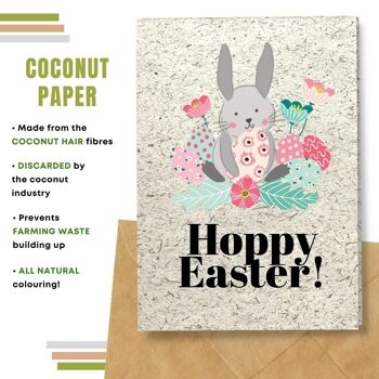 Fait à la main respectueux de l'environnement | Lot de 5 cartes de Pâques en papier pour graines à planter ou matériau organique Hoppy Easter 8