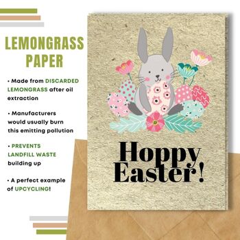 Fait à la main respectueux de l'environnement | Lot de 5 cartes de Pâques en papier pour graines à planter ou matériau organique Hoppy Easter 10