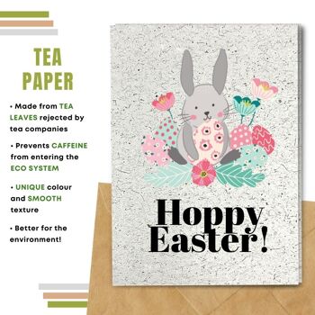 Fait à la main respectueux de l'environnement | Lot de 5 cartes de Pâques en papier pour graines à planter ou matériau organique Hoppy Easter 11