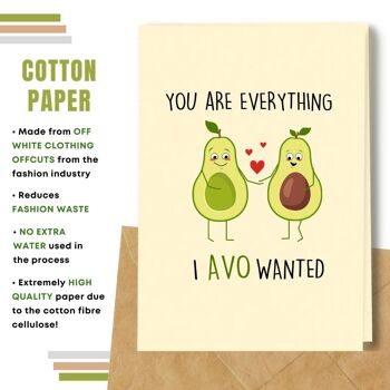 Fait à la main respectueux de l'environnement | Graines plantables ou papier de matière organique Love Cards Avo Love Single Card 3