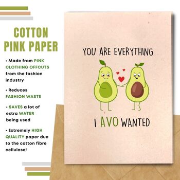 Fait à la main respectueux de l'environnement | Graines plantables ou papier de matière organique Love Cards Avo Love Single Card 4