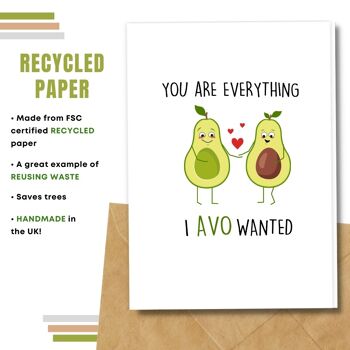 Fait à la main respectueux de l'environnement | Graines plantables ou papier de matière organique Love Cards Avo Love Single Card 5