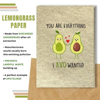 Fait à la main respectueux de l'environnement | Graines plantables ou papier de matière organique Love Cards Avo Love Single Card 8