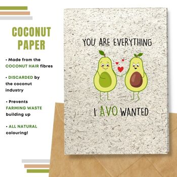 Fait à la main respectueux de l'environnement | Graines plantables ou papier de matière organique Love Cards Avo Love Single Card 9