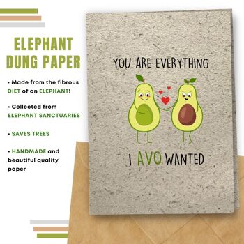 Fait à la main respectueux de l'environnement | Graines plantables ou papier de matière organique Love Cards Avo Love Single Card 10