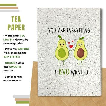 Fait à la main respectueux de l'environnement | Graines plantables ou papier de matière organique Love Cards Avo Love Single Card 11