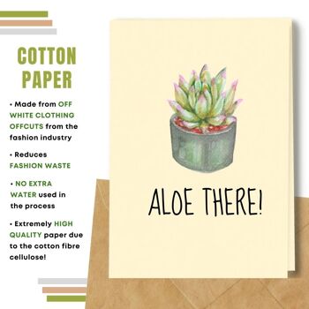 Fait à la main respectueux de l'environnement | Graines plantables ou papier de matière organique Cartes d'amour Aloe There Single Card 3