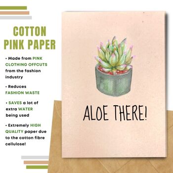 Fait à la main respectueux de l'environnement | Graines plantables ou papier de matière organique Cartes d'amour Aloe There Single Card 4