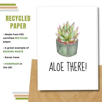 Fait à la main respectueux de l'environnement | Graines plantables ou papier de matière organique Cartes d'amour Aloe There Single Card 5