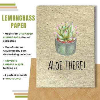 Fait à la main respectueux de l'environnement | Graines plantables ou papier de matière organique Cartes d'amour Aloe There Single Card 6
