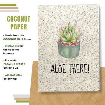 Fait à la main respectueux de l'environnement | Graines plantables ou papier de matière organique Cartes d'amour Aloe There Single Card 7