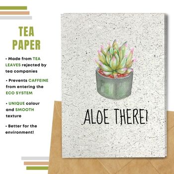 Fait à la main respectueux de l'environnement | Graines plantables ou papier de matière organique Cartes d'amour Aloe There Single Card 10