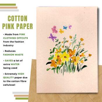 Fait à la main respectueux de l'environnement | Semences plantables ou papier de matière organique Cartes vierges Champ de fleurs pour sa seule carte 5