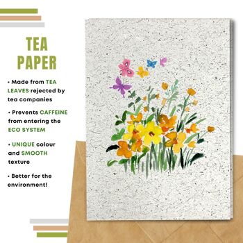 Fait à la main respectueux de l'environnement | Semences plantables ou papier de matière organique Cartes vierges Champ de fleurs pour sa seule carte 11