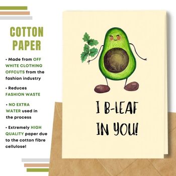 Fait à la main respectueux de l'environnement | Lot de 5 cartes de bonne chance en papier pour graines ou matières organiques à planter I Be-leaf In You 10