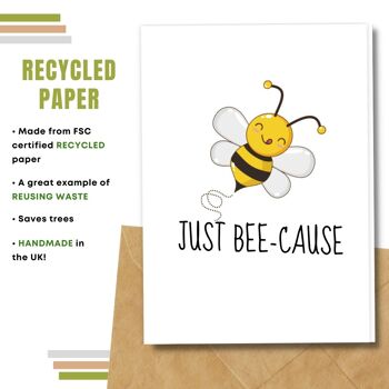 Fait à la main respectueux de l'environnement | Lot de 5 cartes de bonne chance en papier pour graines ou matières organiques à planter Just bee-cause 3