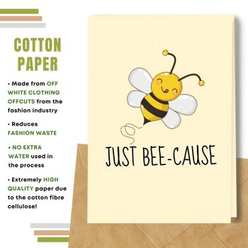 Fait à la main respectueux de l'environnement | Lot de 5 cartes de bonne chance en papier pour graines ou matières organiques à planter Just bee-cause 4
