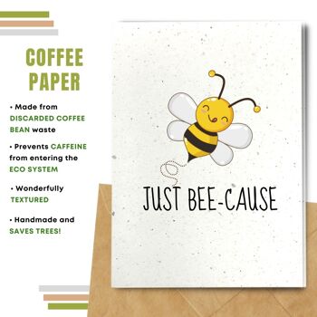 Fait à la main respectueux de l'environnement | Lot de 5 cartes de bonne chance en papier pour graines ou matières organiques à planter Just bee-cause 5