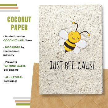 Fait à la main respectueux de l'environnement | Lot de 5 cartes de bonne chance en papier pour graines ou matières organiques à planter Just bee-cause 6