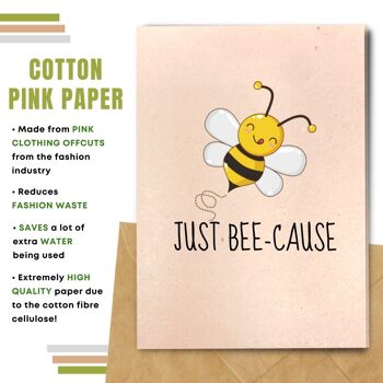 Fait à la main respectueux de l'environnement | Lot de 5 cartes de bonne chance en papier pour graines ou matières organiques à planter Just bee-cause 7