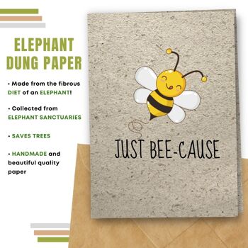 Fait à la main respectueux de l'environnement | Lot de 5 cartes de bonne chance en papier pour graines ou matières organiques à planter Just bee-cause 8