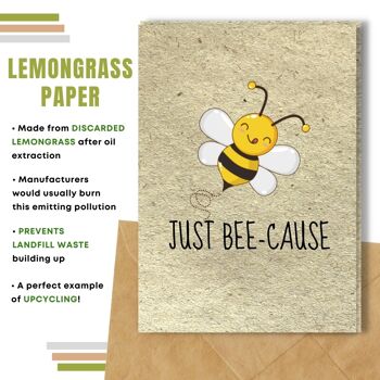 Fait à la main respectueux de l'environnement | Lot de 5 cartes de bonne chance en papier pour graines ou matières organiques à planter Just bee-cause 9