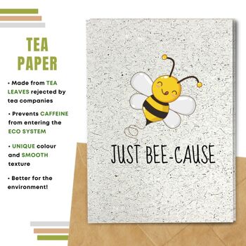 Fait à la main respectueux de l'environnement | Lot de 5 cartes de bonne chance en papier pour graines ou matières organiques à planter Just bee-cause 11