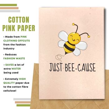 Fait à la main respectueux de l'environnement | Lot de 8 cartes de bonne chance en papier pour graines ou matières organiques à planter Just bee-cause 6