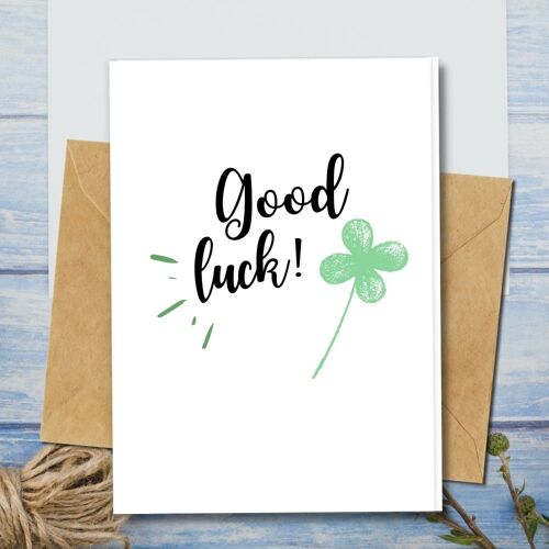Buy wholesale Handmade Eco Friendly  Plantable Seed or Organic Material  Paper Good Luck Cards Good Luck, Clover Single Card