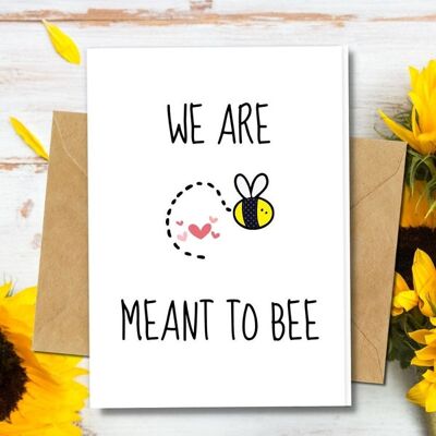 Handmade Eco Friendly | Plantable Seed or Organic Material Paper Love Cards Meant to Bee Single Card