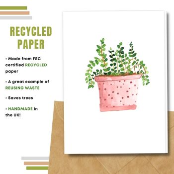 Fait à la main respectueux de l'environnement | Graines plantables ou papier de matière organique Cartes d'amour Plant Lover Single Card 6