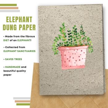 Fait à la main respectueux de l'environnement | Graines plantables ou papier de matière organique Cartes d'amour Plant Lover Single Card 10