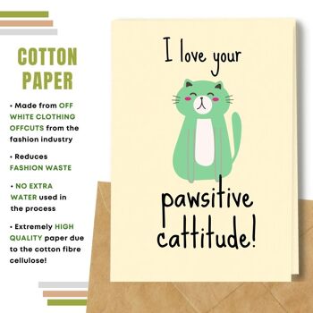 Fait à la main respectueux de l'environnement | Lot de 8 cartes de bonne chance en papier pour graines ou matières organiques plantables cattitude Pawsitive 7