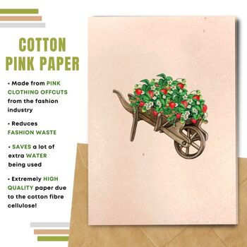 Fait à la main respectueux de l'environnement | Lot de 5 cartes vierges en papier pour semences ou matières organiques à planter Fraises Brouette 8