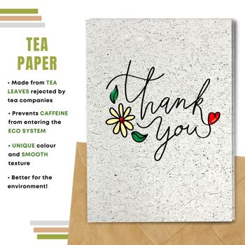 Fait à la main respectueux de l'environnement | Graines plantables ou papier de matière organique Cartes de remerciement Merci manuscrites Lot de 5 7