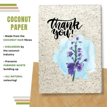 Fait à la main respectueux de l'environnement | Semences plantables ou papier de matière organique Cartes de remerciement Fleurs de remerciement Carte simple 5