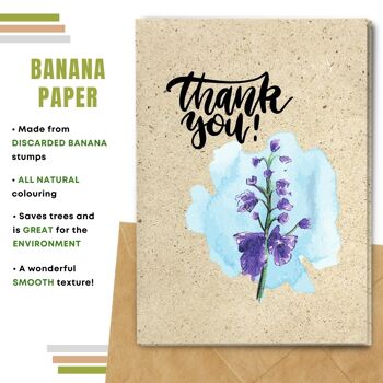 Fait à la main respectueux de l'environnement | Semences plantables ou papier de matière organique Cartes de remerciement Fleurs de remerciement Carte simple 10