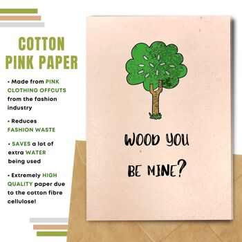 Fait à la main respectueux de l'environnement | Semences à planter ou matières organiques Papier Cartes d'amour Bois tu es à moi ? Carte unique 10