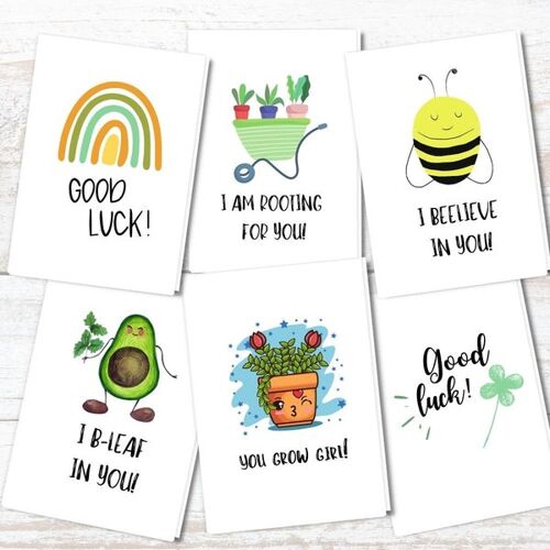 Handmade Eco Friendly | Plantable Seed or Organic Material Paper Good Luck Cards Good Luck Cards Pack of 5