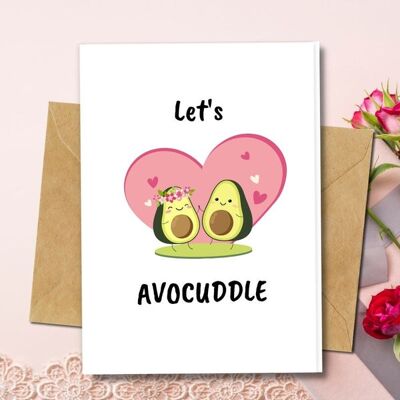 Ecológico hecho a mano | Semilla Plantable o Material Orgánico Tarjetas de Amor de Papel Tarjeta Individual Avocuddle