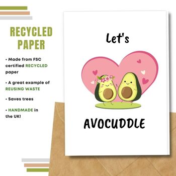 Fait à la main respectueux de l'environnement | Lot de 5 cartes d'amour en papier pour graines ou matières organiques à planter Avocuddle 3