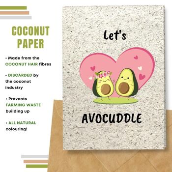 Fait à la main respectueux de l'environnement | Lot de 5 cartes d'amour en papier pour graines ou matières organiques à planter Avocuddle 8