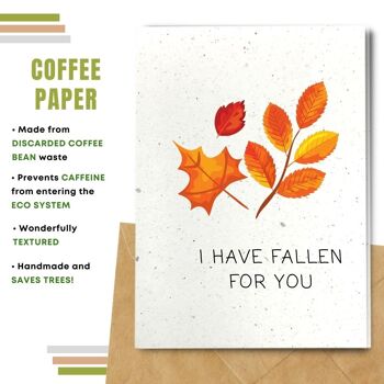 Fait à la main respectueux de l'environnement | Cartes d'amour en papier de graines ou de matières organiques à planter Fallen for You Single Card 3