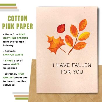 Fait à la main respectueux de l'environnement | Cartes d'amour en papier de graines ou de matières organiques à planter Fallen for You Single Card 4