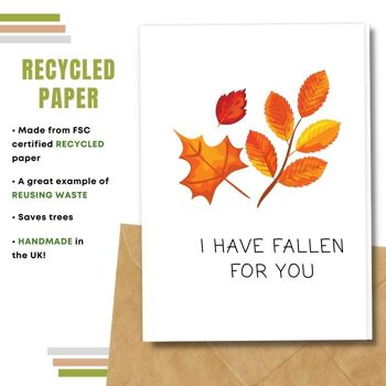Fait à la main respectueux de l'environnement | Cartes d'amour en papier de graines ou de matières organiques à planter Fallen for You Single Card 5