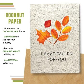 Fait à la main respectueux de l'environnement | Cartes d'amour en papier de graines ou de matières organiques à planter Fallen for You Single Card 6
